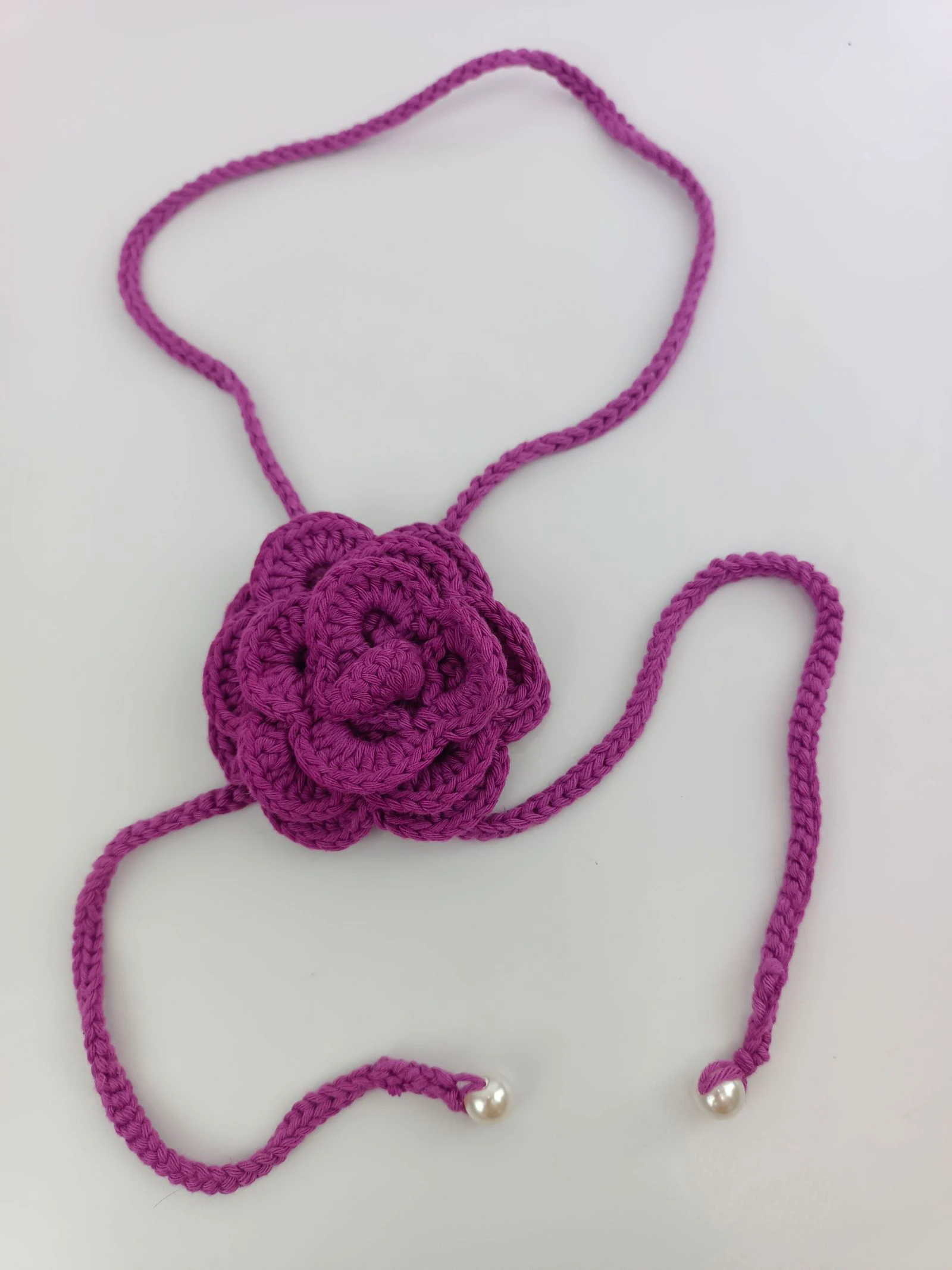 Colar ajustável com flor de crochê – photo 4